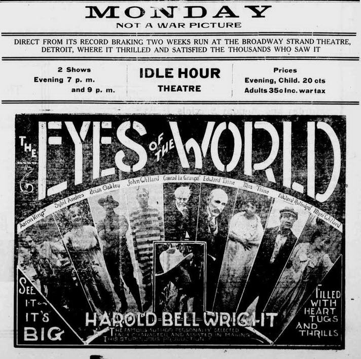 Idle Hour Theater - Oct 17 1919 Ad (newer photo)